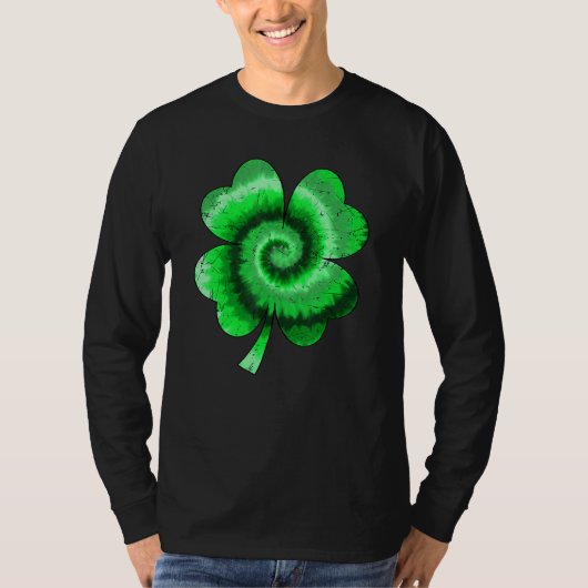 Irish Shamrock Tie Dye Happy St Patrick's Day Go L Tシャツ (正面)