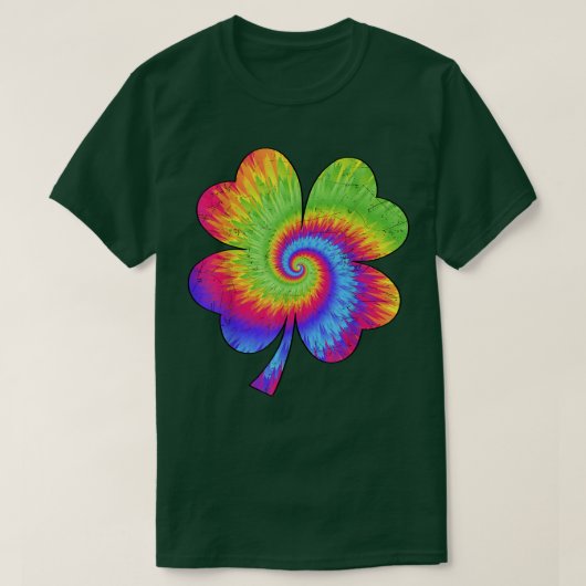 Irish Shamrock Tie Dye Happy St Patrick's Day Go L Tシャツ (デザイン正面)