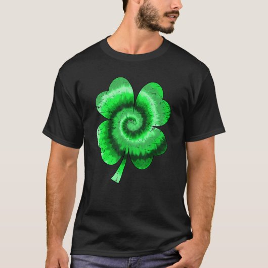 Irish Shamrock Tie Dye Happy St Patrick's Day Go L Tシャツ (正面)