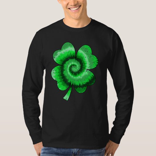 Irish Shamrock Tie Dye Happy St Patrick's Day Go L Tシャツ (正面)