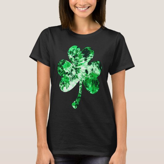 Irish Shamrock Tie Dye Happy St Patrick's Day Go L Tシャツ (正面)