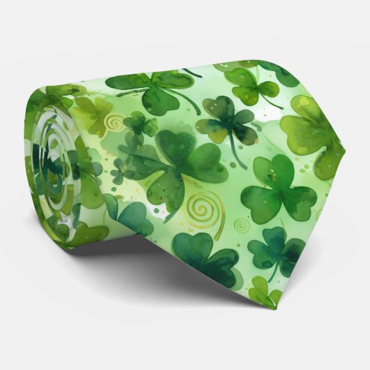 Irish Shamrocks St. Patrick's Day ネクタイ (ロール)
