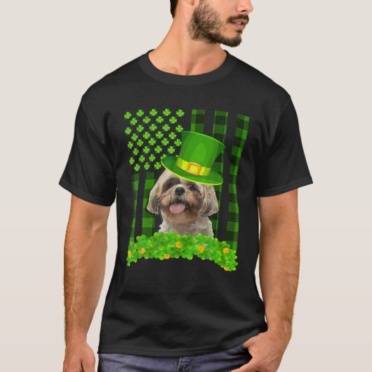 Irish Shih Tzu St Patrick's Day Funny Leprechaun D Tシャツ (正面)