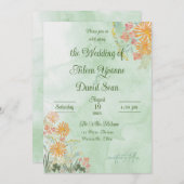 Irish Springtime Daisies Wedding 招待状 (正面/裏面)