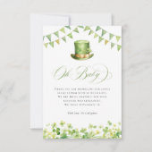 Irish St Patrick's Baby Shower Green Shamrock サンキューカード (正面)