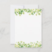 Irish St Patrick's Baby Shower Green Shamrock サンキューカード (裏面)
