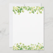 Irish St Patrick's Baby Shower Green Shamrock サンキューカード (裏面)
