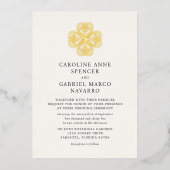 Irish St Patricks Celtic Lucky Wedding 箔招待状 (正面)