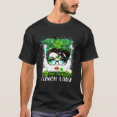 Irish St Patricks Day One Lucky Lunch Lady Messy B Tシャツ (正面)