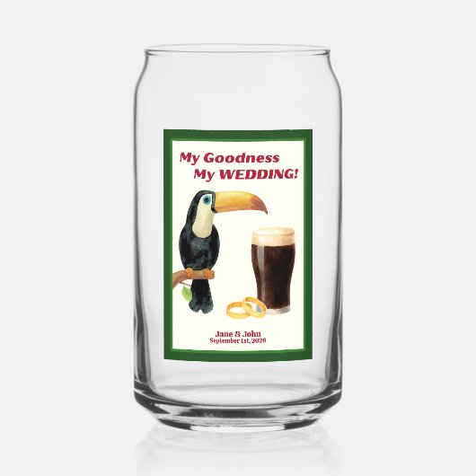 Irish Stout Bridal Shower Beer Glass Favor/Gift ガラス缶 (正面)