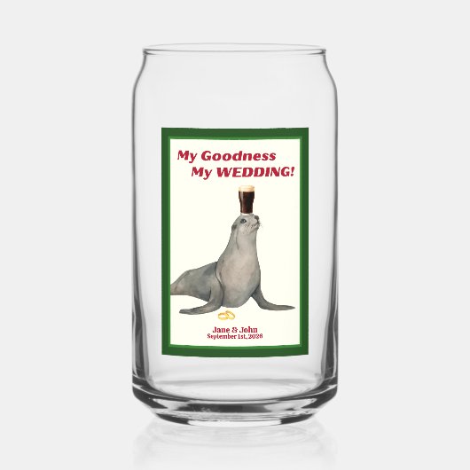 Irish Stout Bridal Shower Beer Glass Favor/Gift ガラス缶 (正面)