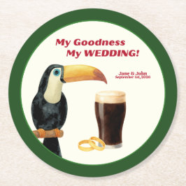 Irish Stout Wedding Favor Paper Coaster ラウンドペーパーコースター