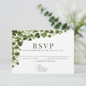 Irish Stylized Shamrock Leafy Foliage  出欠カード (スタンド正面)