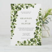 Irish Stylized Shamrock Leafy Foliage  招待状 (スタンド正面)