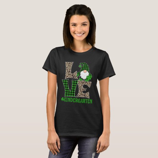 Irish Teacher St Patricks Day Love Kindergarten Te Tシャツ (正面フル)