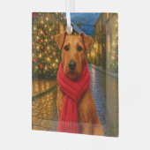 Irish Terrier Holiday ガラスオーナメント (正面左)