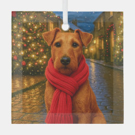 Irish Terrier Holiday ガラスオーナメント