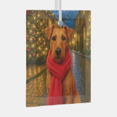 Irish Terrier Holiday ガラスオーナメント (正面右)