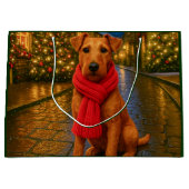Irish Terrier Holiday  ラージペーパーバッグ (正面)