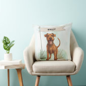 Irish Terrier Watercolor Personalized Dog クッション (椅子)