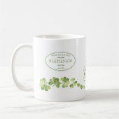 Irish Themed Coffee Mug Shamrock Design Add A Name コーヒーマグカップ (左)