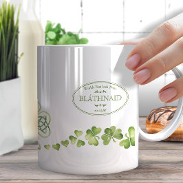 Irish Themed Coffee Mug Shamrock Design Add A Name コーヒーマグカップ