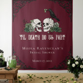 Irish Til Death Burgundy Gothic Skulls Backdrop タペストリー