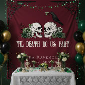 Irish Til Death Burgundy Gothic Skulls Backdrop タペストリー