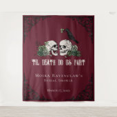 Irish Til Death Burgundy Gothic Skulls Backdrop タペストリー (正面)