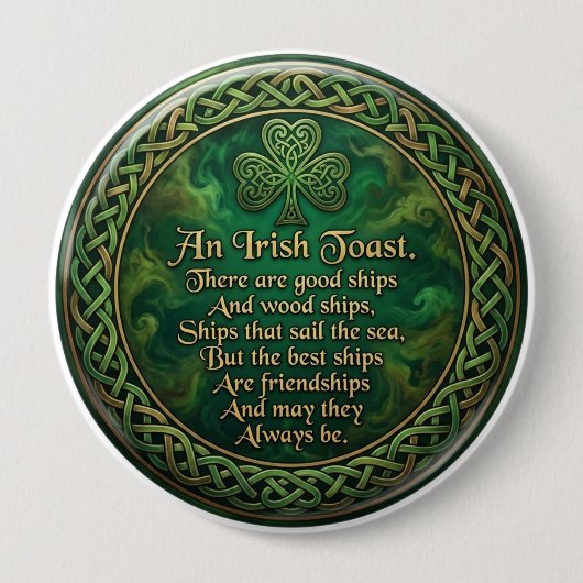 Irish Toast, Celtic Knot Pin, Friendship Gift, 缶バッジ (正面)