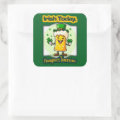 Irish Today St Patrick’s Day Shirt – Autocolante スクエアシール (バッグ)