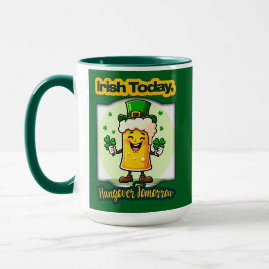 Irish Today St Patrick’s Day Shirt – caneca マグカップ (左)