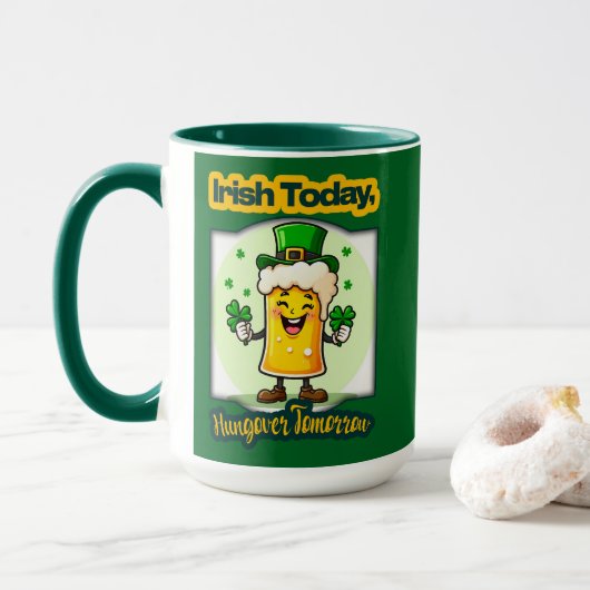 Irish Today St Patrick’s Day Shirt – caneca マグカップ (ドーナツ付き)