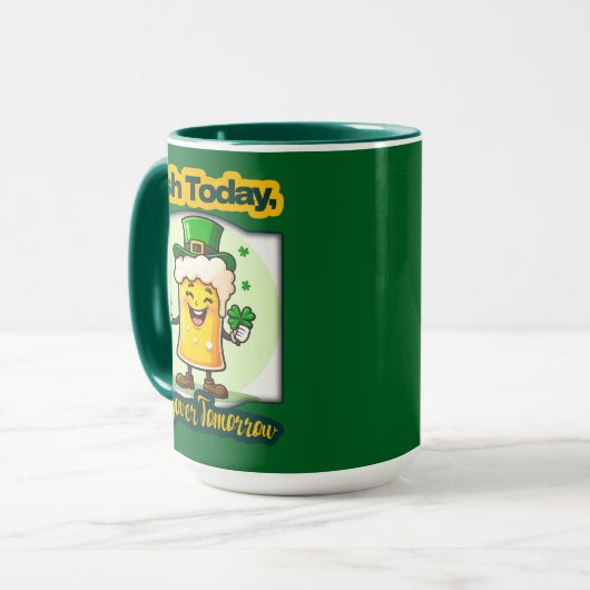 Irish Today St Patrick’s Day Shirt – caneca マグカップ (正面左)