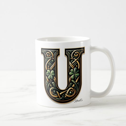 Irish U Monogram Coffee Mug コーヒーマグカップ (右)
