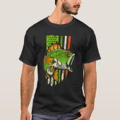 Irish US American Flag Fishing Fish St Patricks Da Tシャツ (正面)