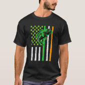 Irish US American Flag Fishing Fish St Patricks Da Tシャツ (正面)
