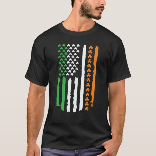 Irish USA Flag St Patricks Day Tシャツ (正面)