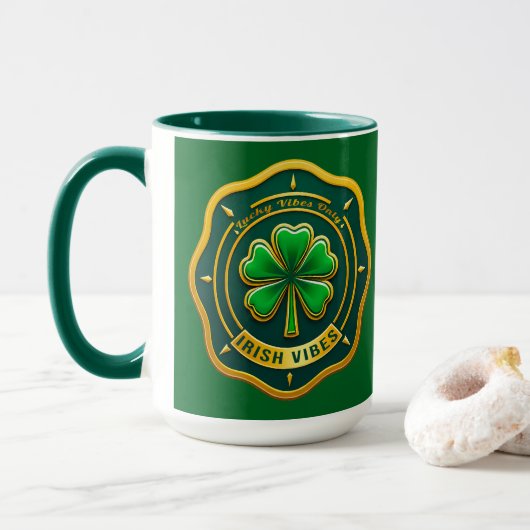 Irish Vibes Club St Patrick’s Day - caneca マグカップ (ドーナツ付き)