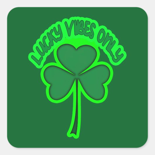 Irish Vibes St Patrick’s Day Shirt – Autocolante スクエアシール (正面)