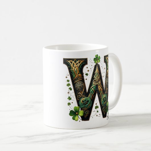 Irish W Monogram Coffee Mug コーヒーマグカップ (正面右)