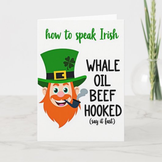 Irish Whale Oil Beef Hooked Card カード (正面)