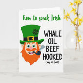 Irish Whale Oil Beef Hooked Card カード (黄色い花)