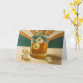 Irish Whiskey Tumbler Shamrock Ice "Sláinte!" カード (黄色い花)