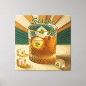 Irish Whiskey Tumbler Shamrock Ice "Sláinte!" キャンバスプリント (正面)