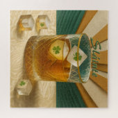 Irish Whiskey Tumbler Shamrock Ice "Sláinte!" ジグソーパズル (横)
