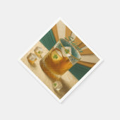 Irish Whiskey Tumbler Shamrock Ice "Sláinte!" スタンダードカクテルナプキン (角)