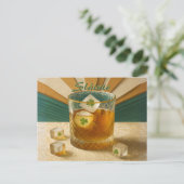 Irish Whiskey Tumbler Shamrock Ice "Sláinte!" ポストカード (スタンド正面)