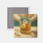 Irish Whiskey Tumbler Shamrock Ice "Sláinte!" マグネット (正面/裏面)