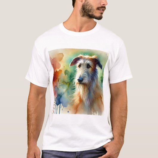 Irish Wolfhound 100924AREF150 - Watercolor Tシャツ (正面)